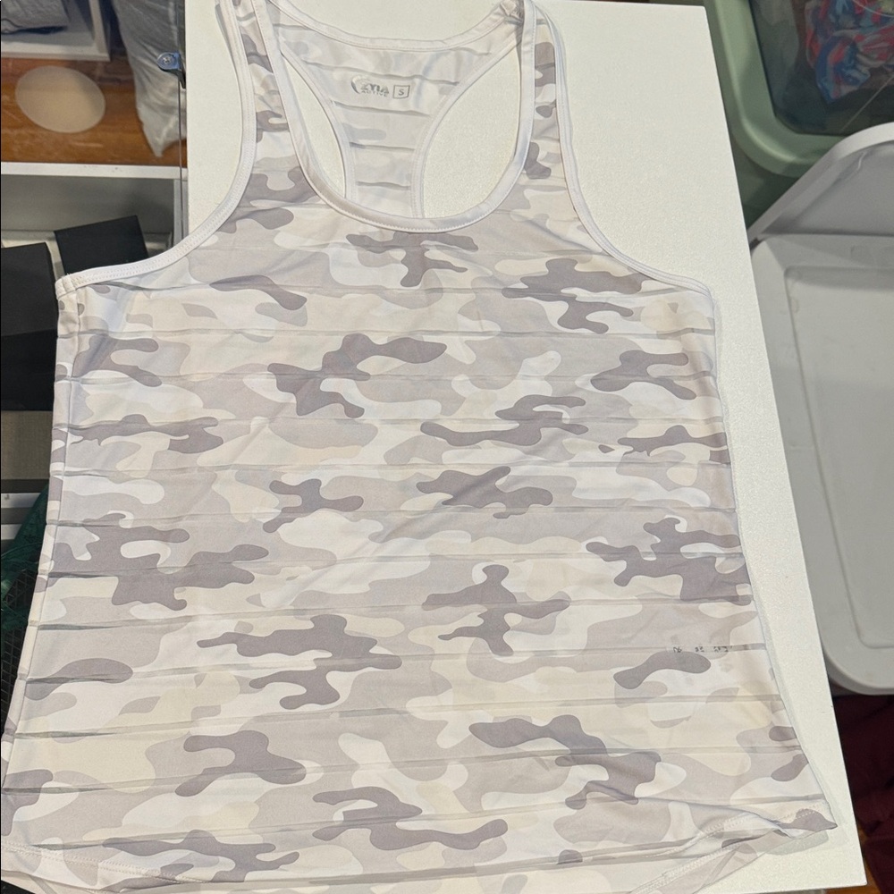 ZYIA Camo Tank Top in Gray and White